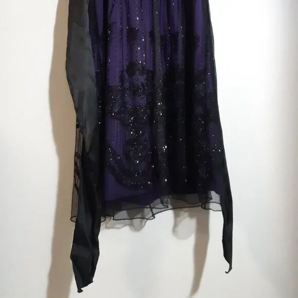 Candy Couture Purple & Black Sequin Cocktail Dress Size Medium - Picture 7 of 10